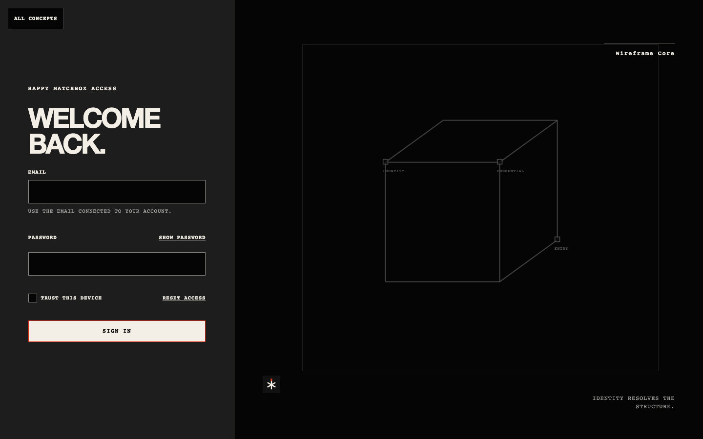 Wireframe Core initial desktop preview